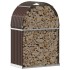 Leñero de acero galvanizado marrón 80x45x120