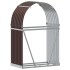 Leñero de acero galvanizado marrón 80x45x120