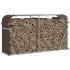 Leñero de acero galvanizado marrón 180x45x100