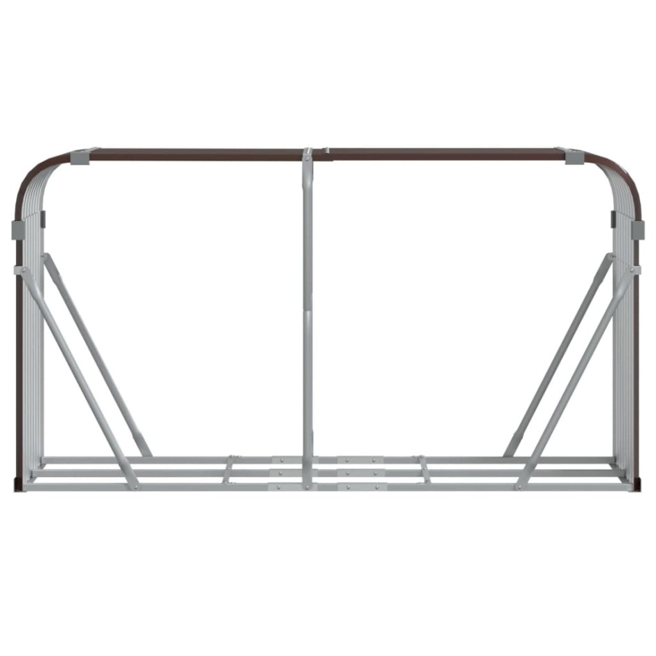 Leñero de acero galvanizado marrón 180x45x100