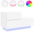 Mesita de noche con luces LED blanca 70x36x40,5
