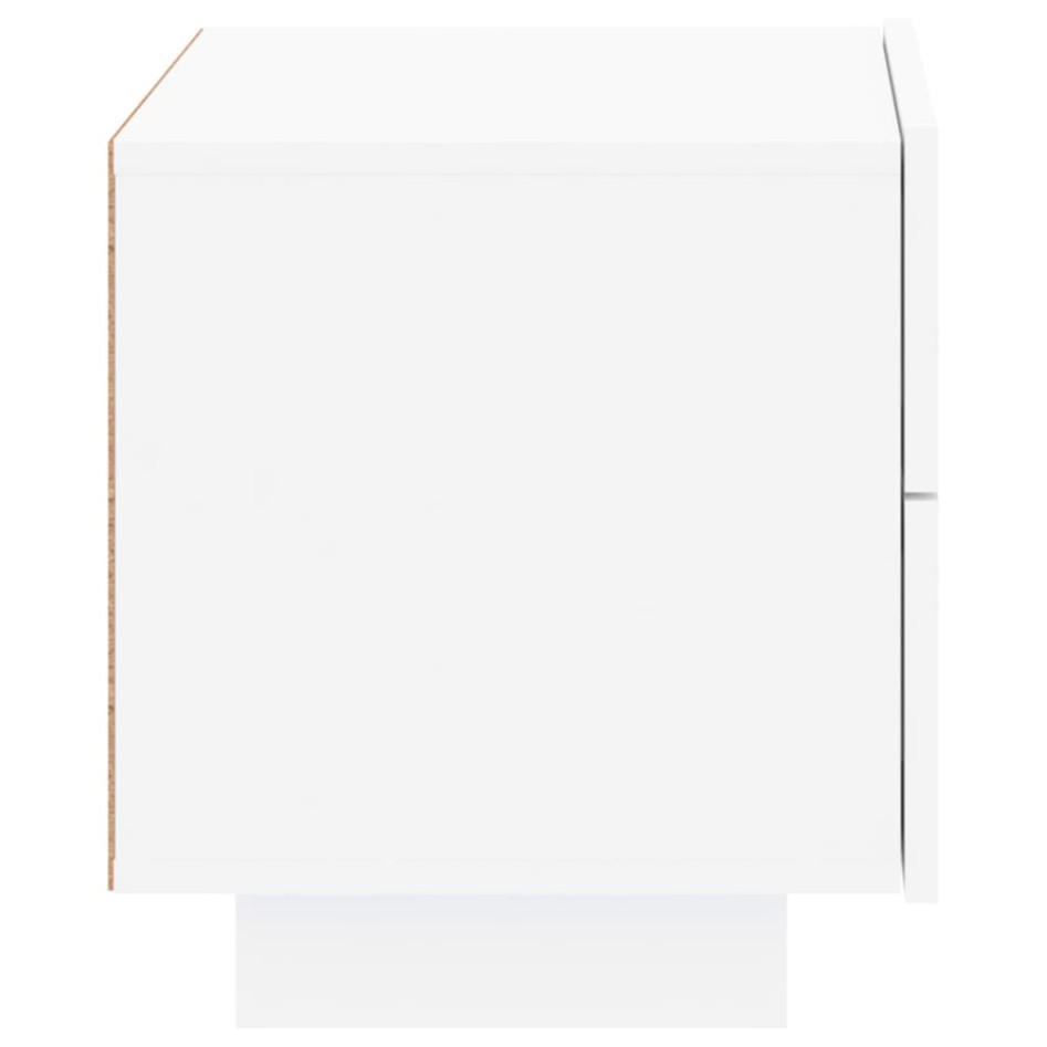 Mesita de noche con luces LED blanca 70x36x40,5