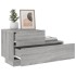 Mesita de noche con luces LED gris Sonoma 70x36x40,5