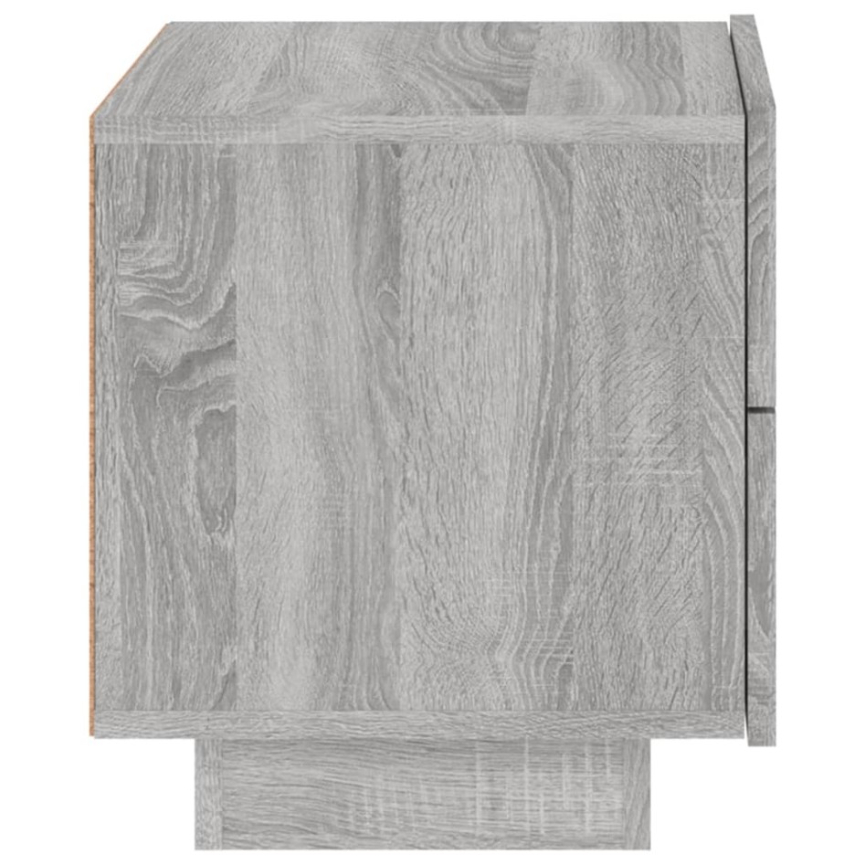 Mesita de noche con luces LED gris Sonoma 70x36x40,5