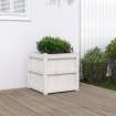 Jardinera madera maciza de pino blanco 50x50x50 cm