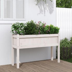 Jardinera con patas madera maciza de pino blanco 110x31x70