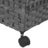 Cesto para ropa sucia con ruedas ratán gris 66x35x60