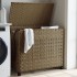 Cesto para ropa sucia con ruedas ratán 66x35x60