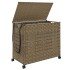 Cesto para ropa sucia con ruedas ratán 66x35x60