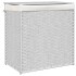 Cesto ropa sucia 2 secciones ratán sintético blanco 53x35x57