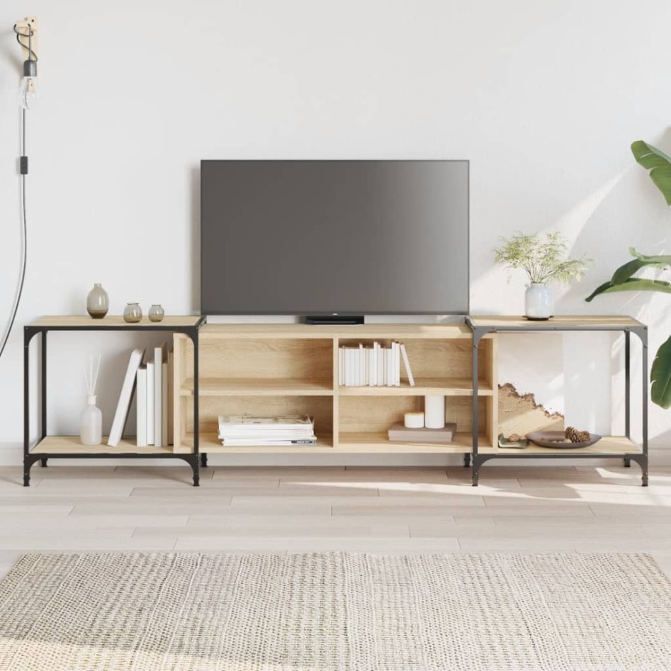 Mueble de TV madera de ingeniería roble Sonoma 203x37x50