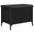 Banco con almacenaje madera de ingeniería negro 62x42x45