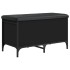 Banco con almacenaje madera de ingeniería negro 82x42x45