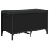 Banco con almacenaje madera de ingeniería negro 82x42x45