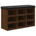 Banco zapatero madera de ingeniería marrón roble 82x32x50