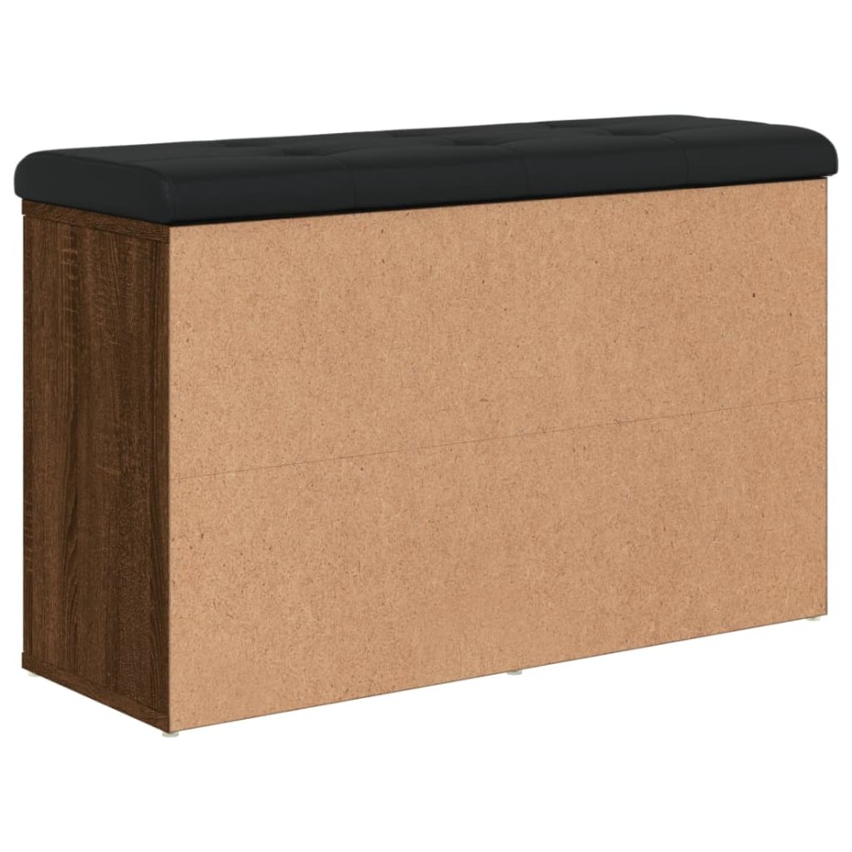 Banco zapatero madera de ingeniería marrón roble 82x32x50