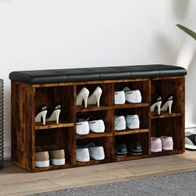 Banco zapatero madera de ingeniería roble ahumado 102x32x50