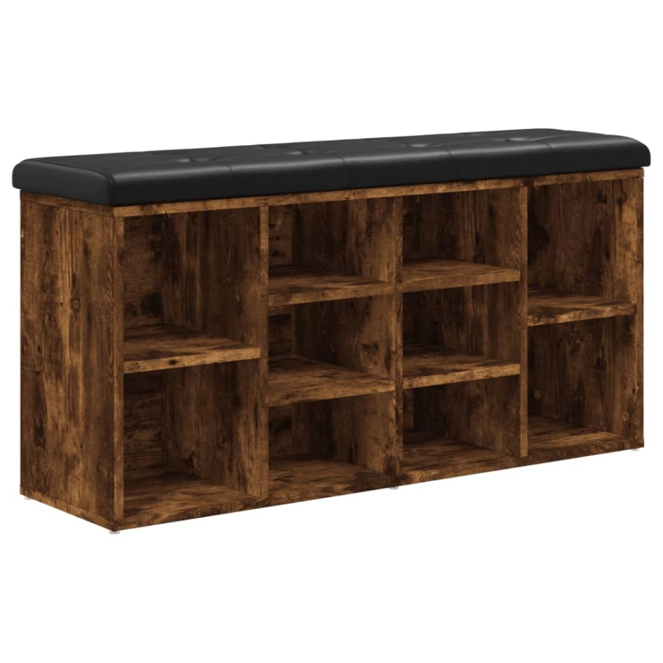 Banco zapatero madera de ingeniería roble ahumado 102x32x50