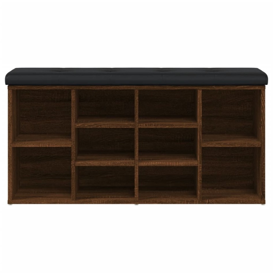 Banco zapatero madera de ingeniería marrón roble 102x32x50