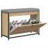 Banco zapatero con cajón abatible roble Sonoma 82x32x56