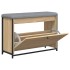Banco zapatero con cajón abatible roble Sonoma 82x32x56