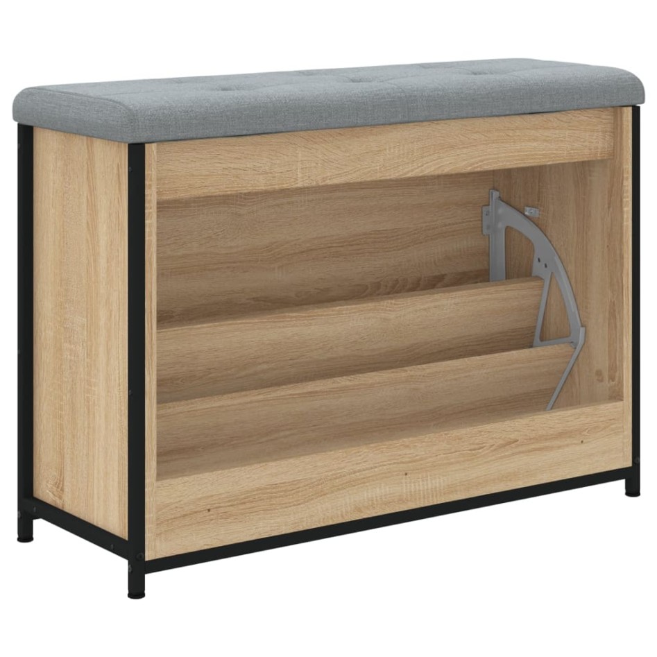 Banco zapatero con cajón abatible roble Sonoma 82x32x56
