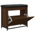 Banco zapatero con cajón abatible roble marrón 62x32x56