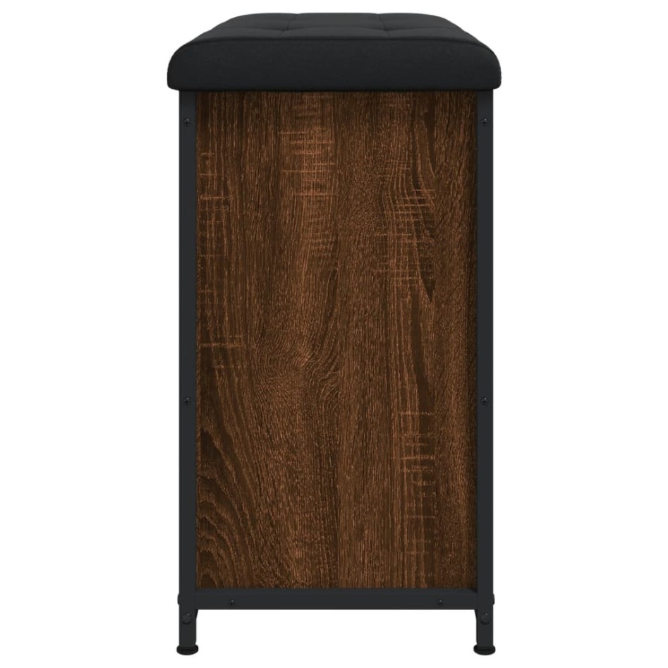 Banco zapatero con cajón abatible roble marrón 62x32x56