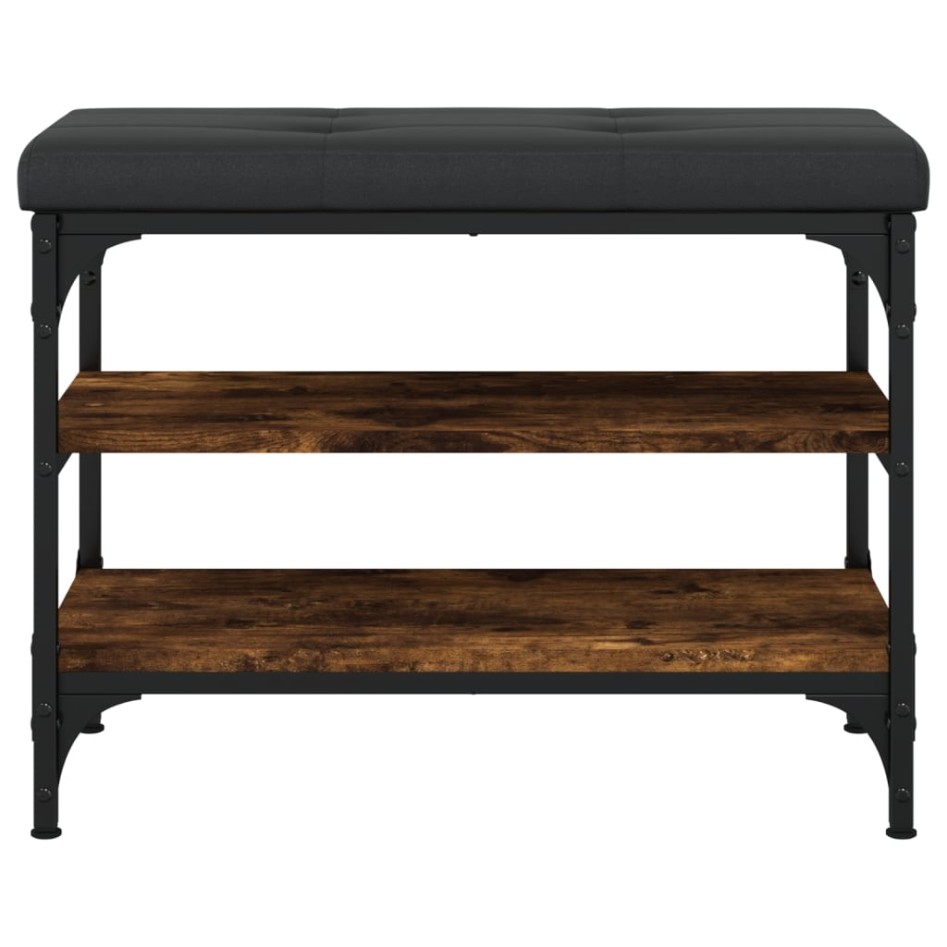 Banco zapatero madera de ingeniería roble ahumado 62x32x47