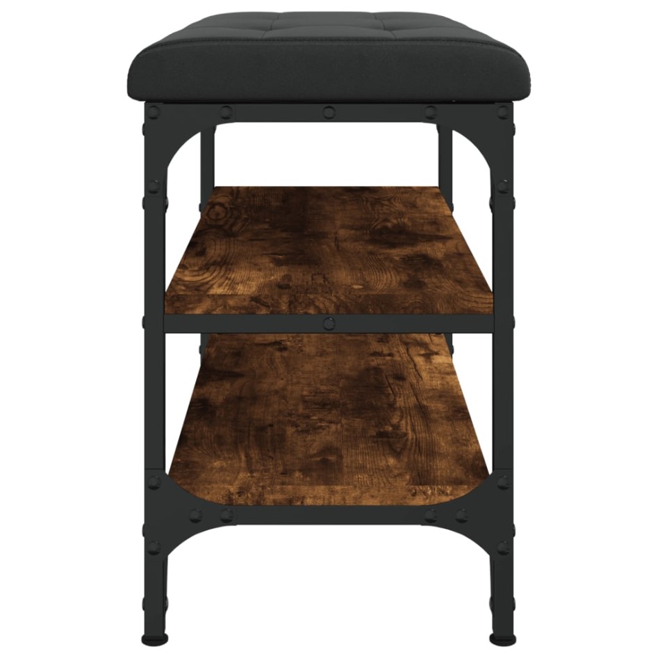 Banco zapatero madera de ingeniería roble ahumado 62x32x47