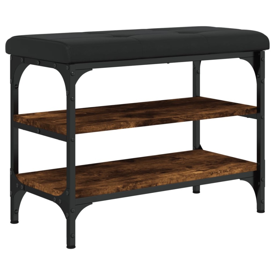 Banco zapatero madera de ingeniería roble ahumado 62x32x47