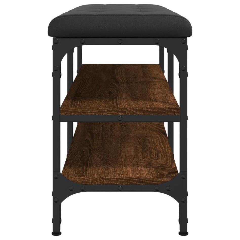 Banco zapatero madera de ingeniería marrón roble 82x32x47