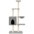 Rascador para gatos con postes de sisal gris claro 145
