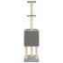 Rascador para gatos con postes de sisal gris claro 145