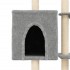 Rascador para gatos con postes de sisal gris claro 145