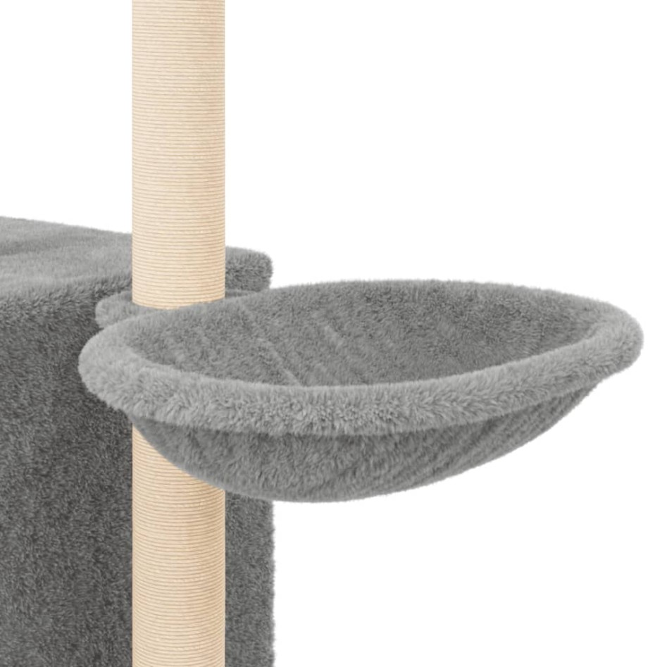 Rascador para gatos con postes de sisal gris claro 145