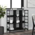Aparador de madera de ingeniería negro 102x32x103,5