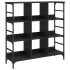 Aparador de madera de ingeniería negro 102x32x103,5