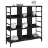 Aparador de madera de ingeniería negro 102x32x103,5