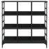 Aparador de madera de ingeniería negro 102x32x103,5