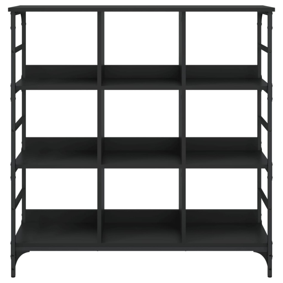 Aparador de madera de ingeniería negro 102x32x103,5