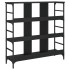 Aparador de madera de ingeniería negro 102x32x103,5