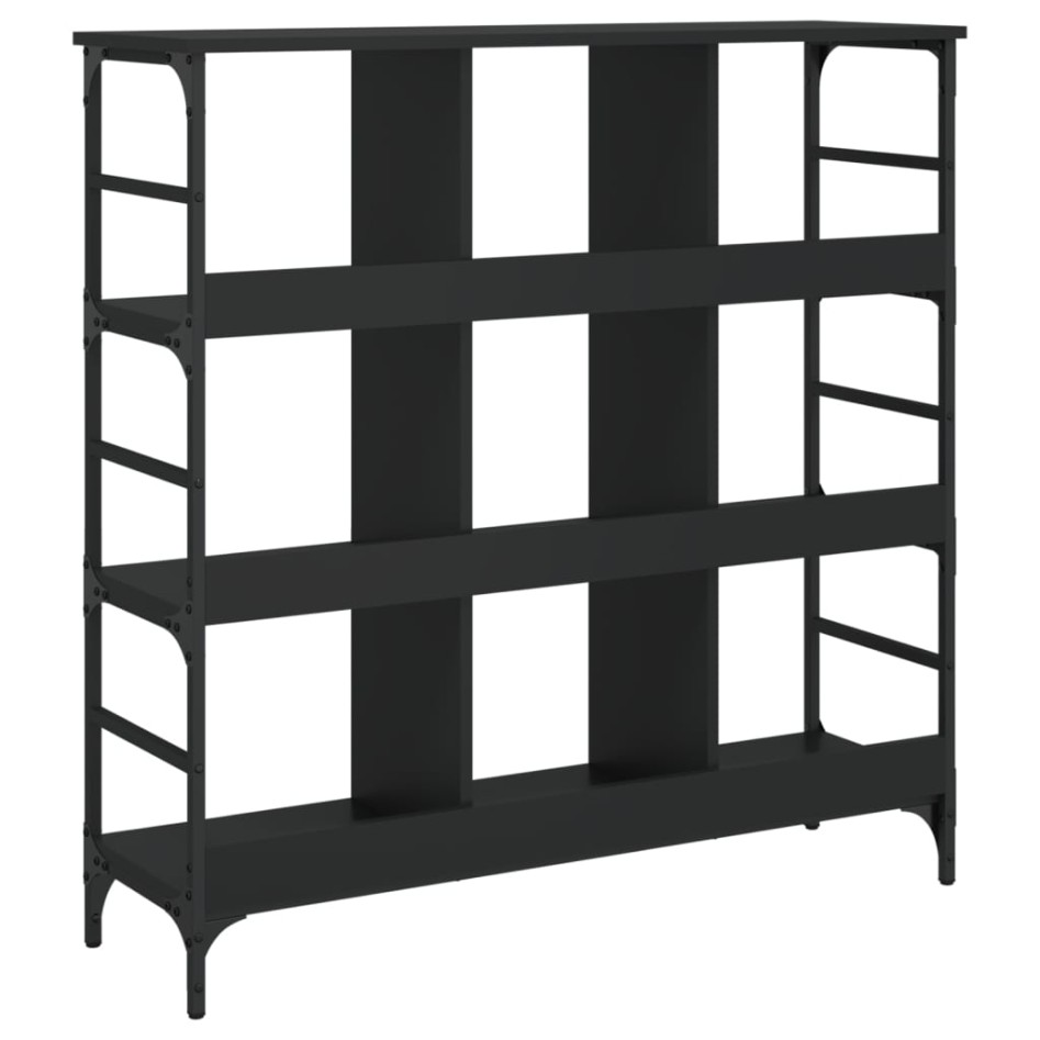 Aparador de madera de ingeniería negro 102x32x103,5