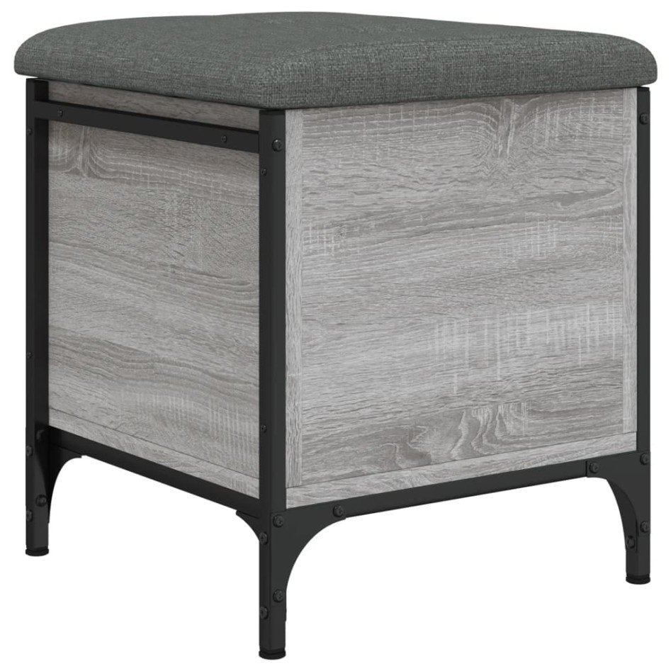 Banco con almacenaje madera ingeniería gris Sonoma 42x42x45