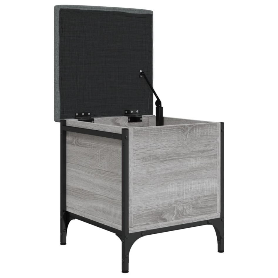 Banco con almacenaje madera ingeniería gris Sonoma 42x42x45