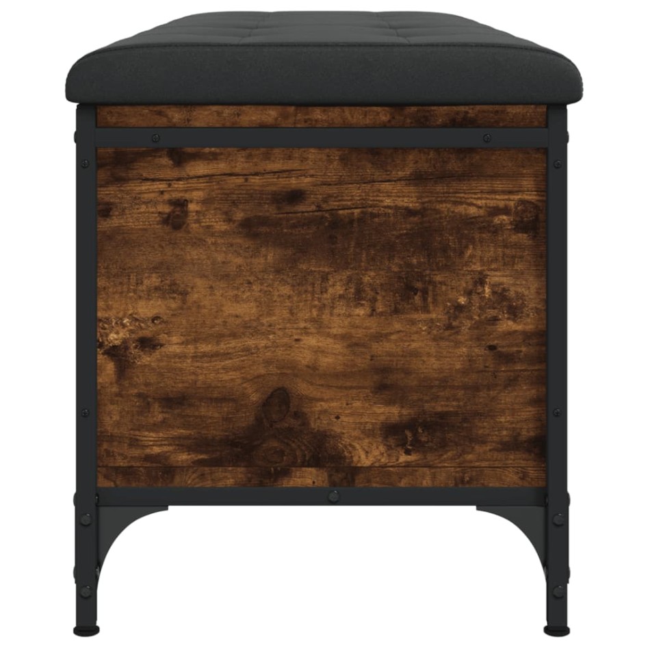 Banco almacenaje madera ingeniería roble ahumado 102x42x45