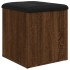 Banco con almacenaje madera ingeniería roble marrón 42x42x45