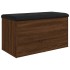 Banco con almacenaje madera ingeniería roble marrón 82x42x45