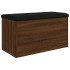 Banco con almacenaje madera ingeniería roble marrón 82x42x45