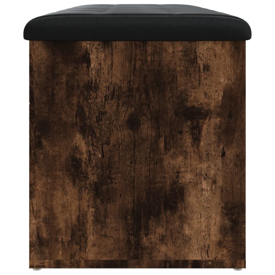 Banco almacenaje madera ingeniería roble ahumado 102x42x45